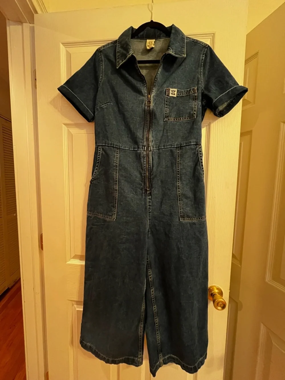 Lucy&Yak Denim Zip Front Jumpsuit - Blue - Picture 5 of 8